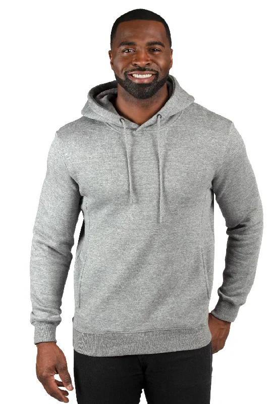 Men's fashion-forward gym hoodie-Threadfast Apparel Mens Ultimate Fleece Hooded Sweatshirt Hoodie w/ Pockets - Heather Grey