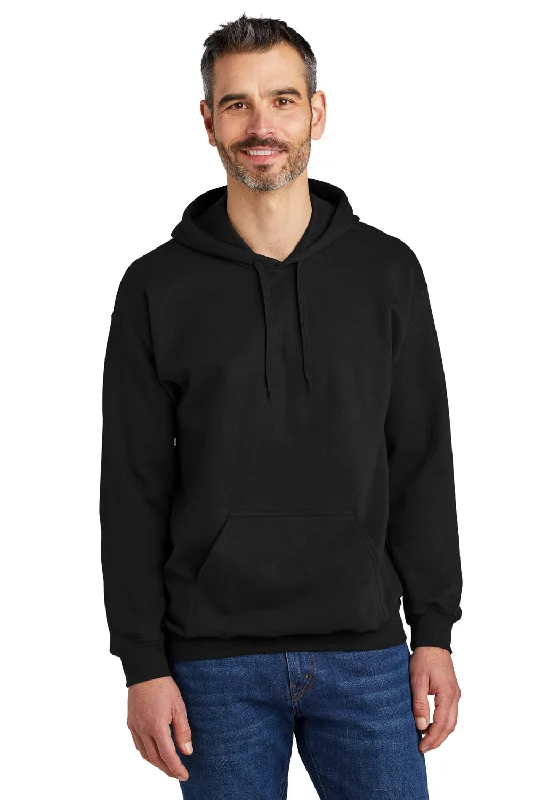 Men's adaptable hoodie-Gildan Mens Softstyle Hooded Sweatshirt Hoodie w/ Pouch Pocket - Black