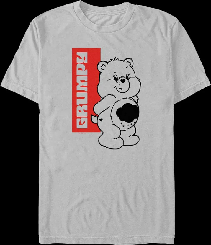 Men's sustainable cotton t-shirt-Grumpy Sketch Care Bears T-Shirt