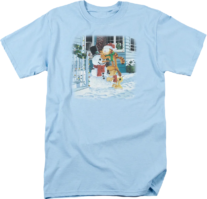 Men's versatile fit t-shirt-Snowman Garfield T-Shirt