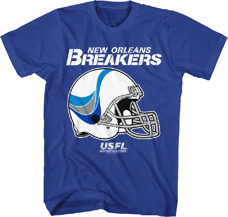 Men's eco-friendly active t-shirt-New Orleans Breakers Logo & Helmet USFL T-Shirt