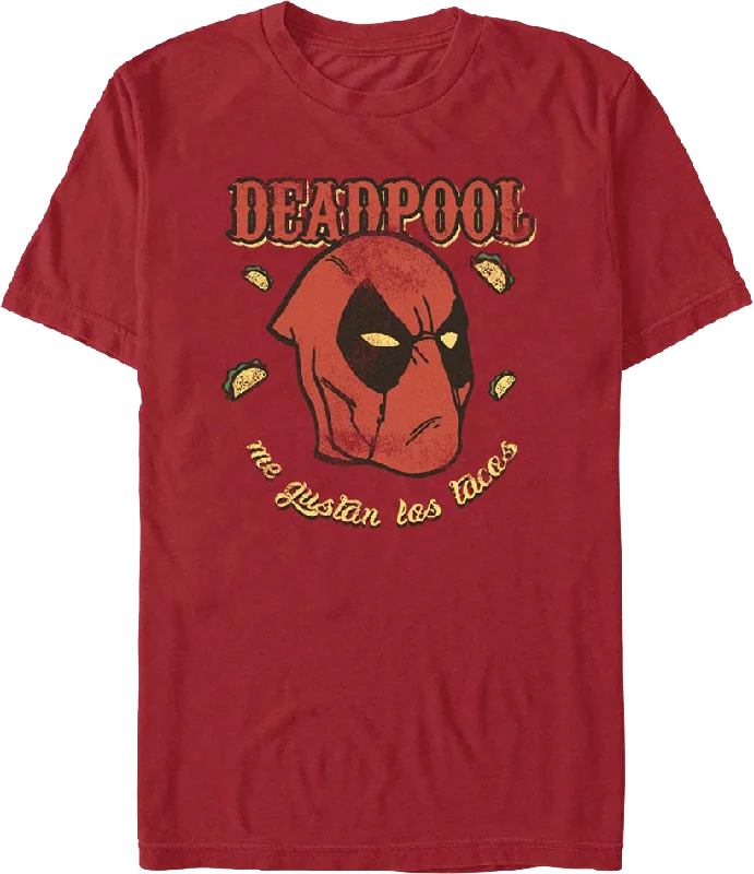 Men's tech-inspired t-shirt-Deadpool Me Gustan Las Tacos Marvel Comics T-Shirt