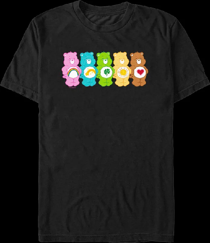 Men's weather-resistant casual t-shirt-Line Up Care Bears T-Shirt