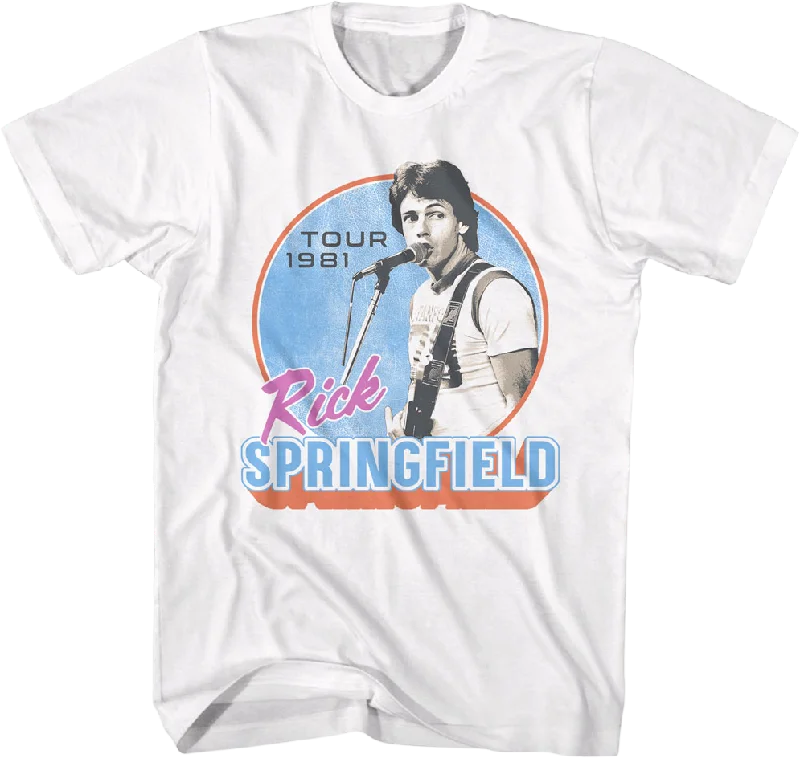 Men's modern casual t-shirt-Tour 1981 Rick Springfield T-Shirt