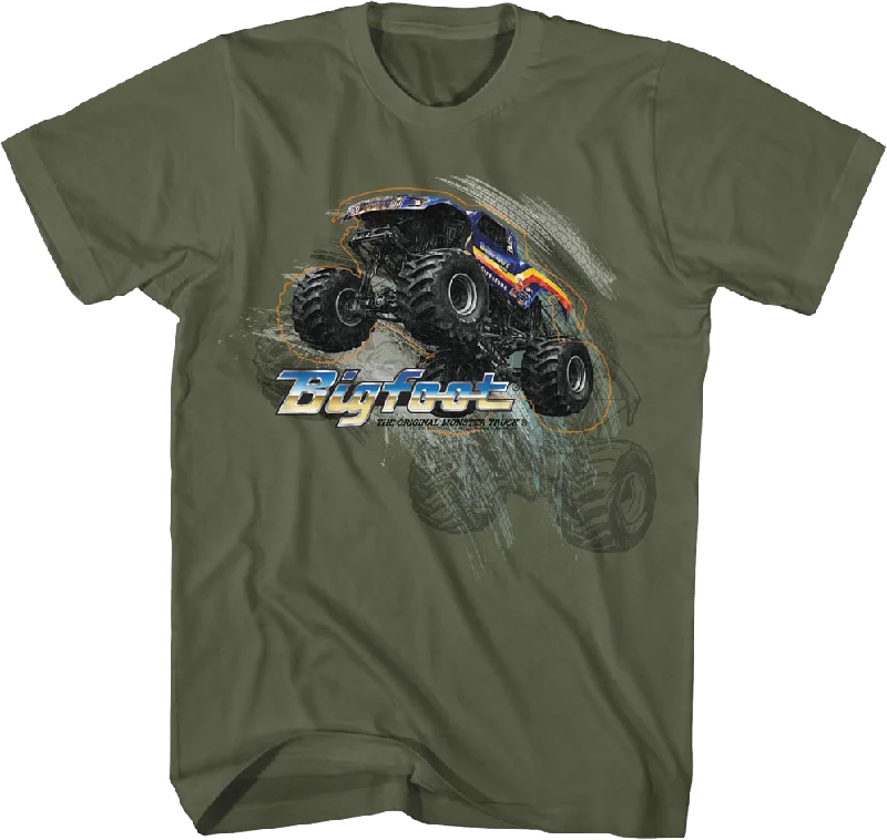 Men's eco-friendly active t-shirt-Monster Truck Jump Bigfoot T-Shirt