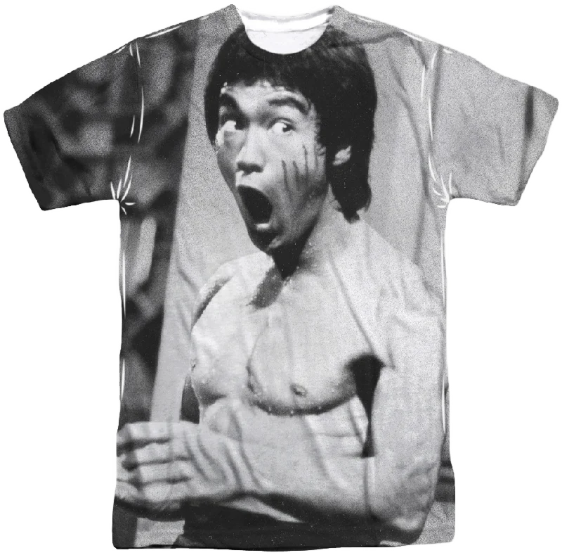 Men's casual streetwear t-shirt-Black and White Bruce Lee T-Shirt