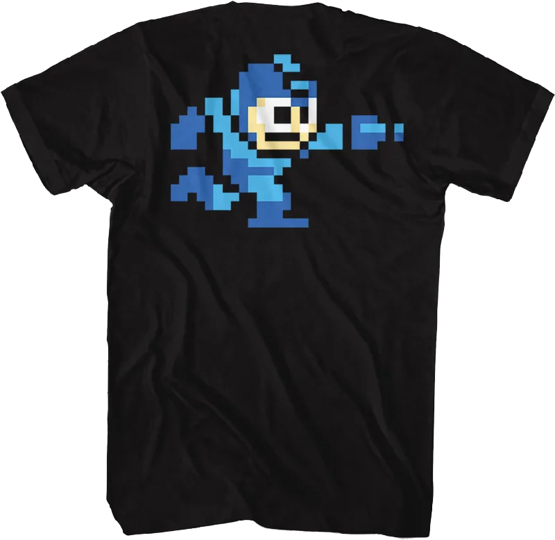 Men's sustainable cotton t-shirt-Front & Back 8-Bit Mega Man T-Shirt