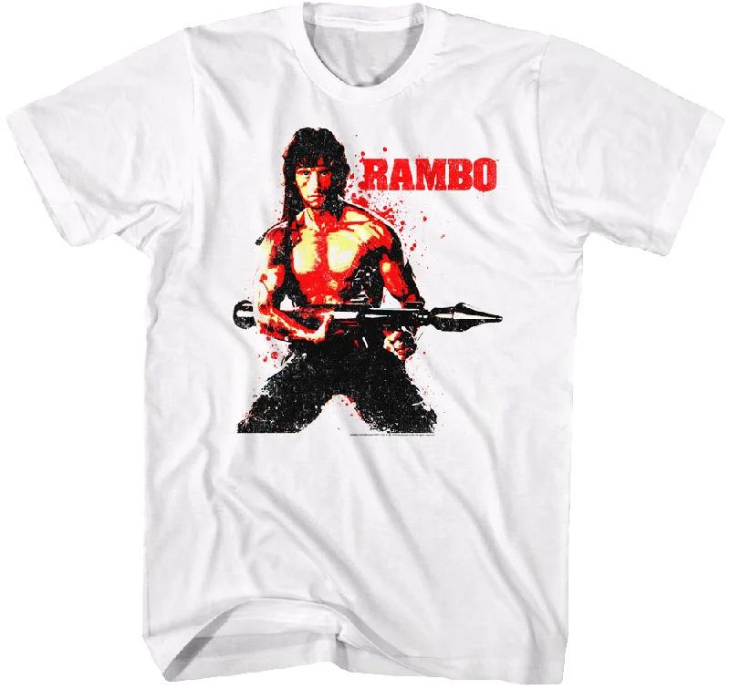 Men's sporty fit t-shirt-Blood Splattered Rambo T-Shirt