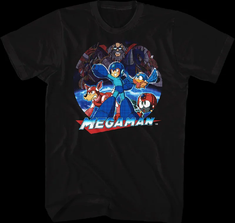 Men's fashion fit t-shirt-Collage Mega Man Shirt