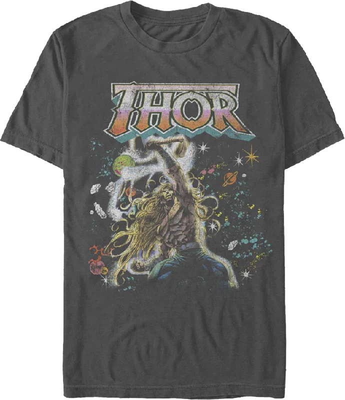 Men's relaxed casual t-shirt-Thor Asgardian In Space Marvel Comics T-Shirt