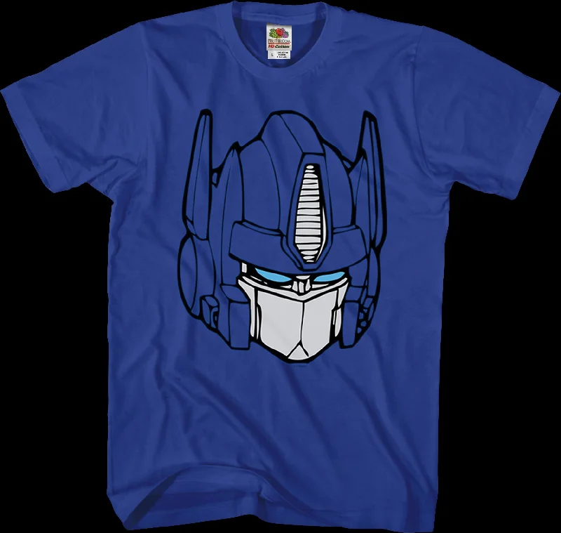 Men's weather-resistant casual t-shirt-Optimus Prime Head Shot Transformers T-Shirt