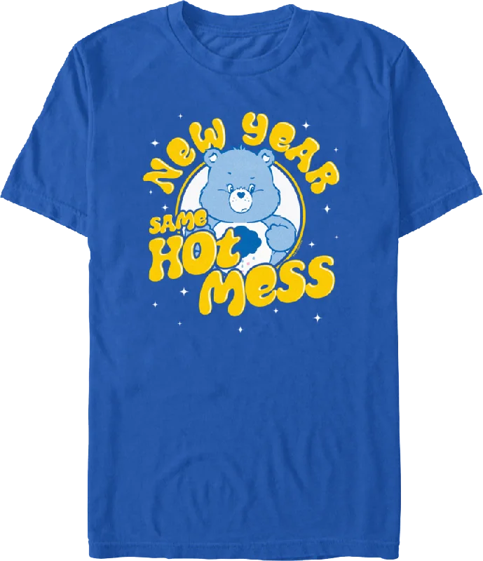 Men's performance wear t-shirt-New Year Same Hot Mess Care Bears T-Shirt