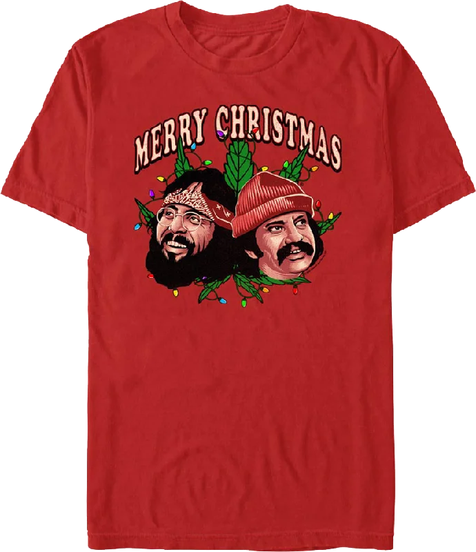 Men's bold logo t-shirt-Merry Christmas Cheech and Chong T-Shirt