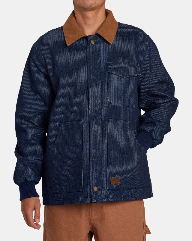 Men's organic jacket-Chainmail Plus Jacket - Indigo Cord