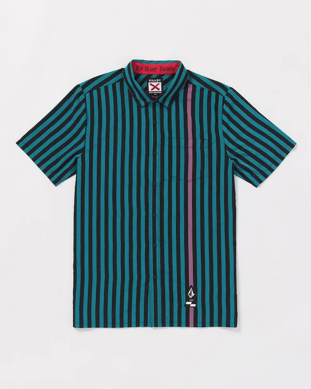 Men's weather-resistant gym wear shirt-Schroff X Volcom Stripe S/S Shirt