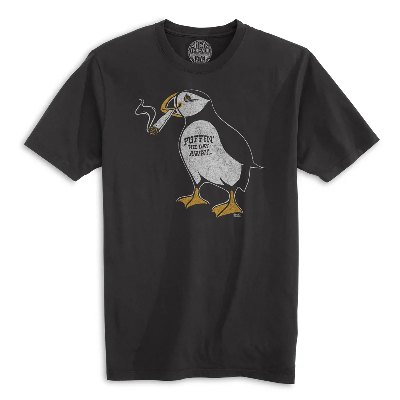 Men's casual streetwear t-shirt-Puffin Away Organic Cotton T-shirt