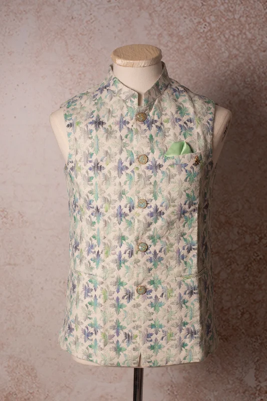 Floral embd waistcoat N9_2040