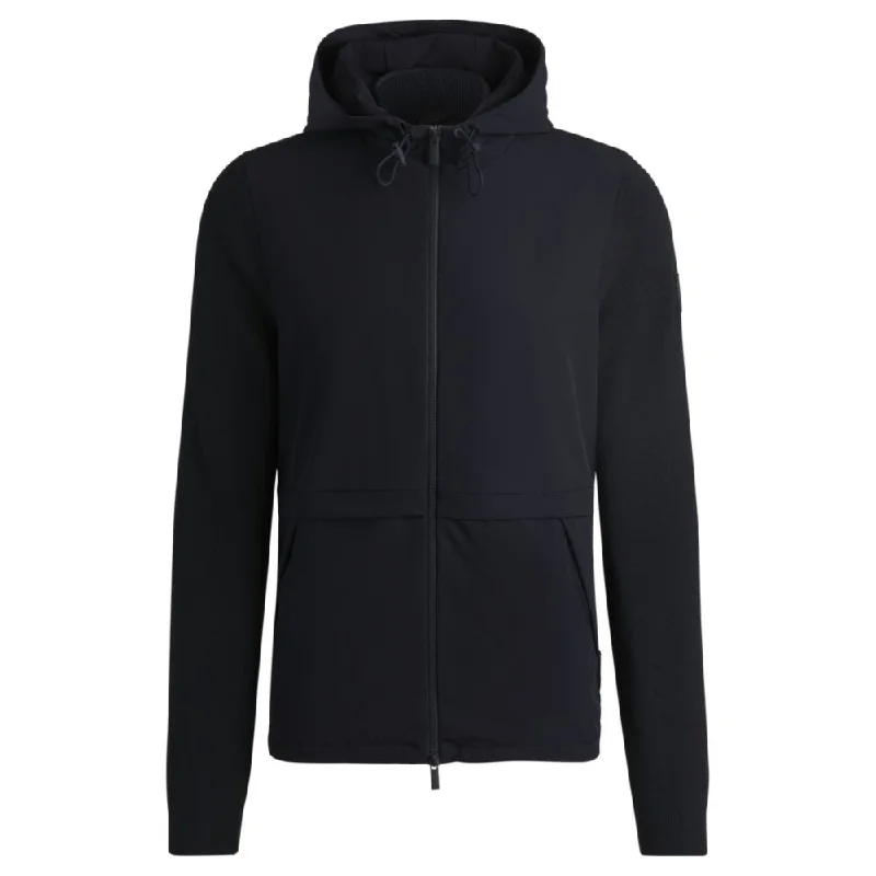 Men's thermal sweater-Softshell jacket with knitted details