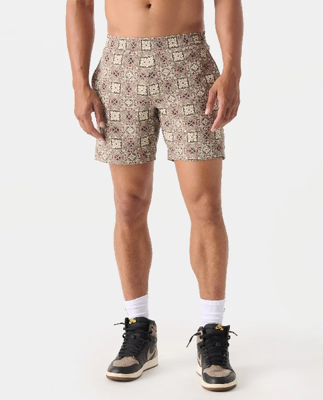 Men's fashionable board shorts-Bishop Short Micro Paisley Taupe