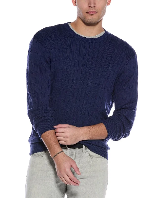 Men's high-end sweater-Alashan Cable Cashmere-Blend Crewneck Sweater