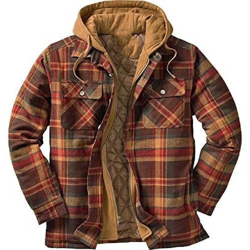 Men's versatile jacket-Winter Cotton Plaid Loose Jacket