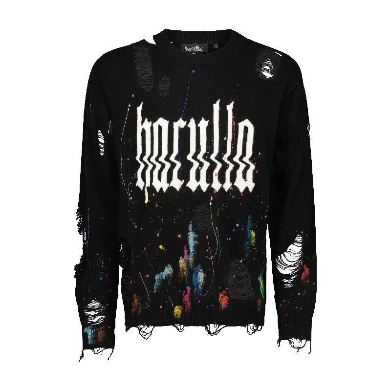 Men's golf sweater-GLITCHED HACULLA KNITTED SWEATER