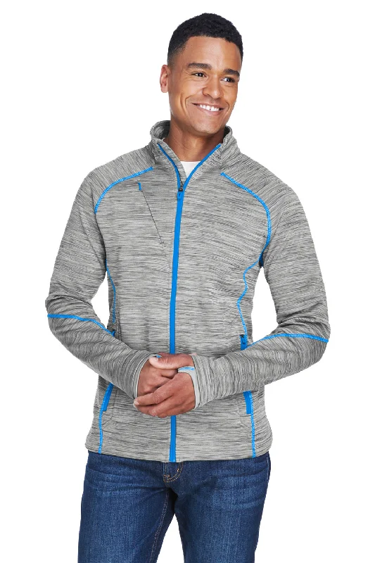 Men's modern jacket-North End Mens Sport Red Flux Full Zip Jacket - Platinum Grey/Olympic Blue