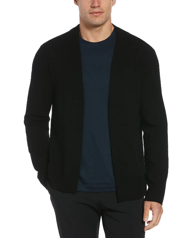 Men's no-iron knitwear-Tech Knit Open Cardigan Sweater