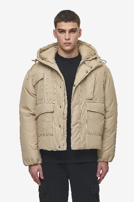 Men's tech-inspired jacket-Jean Utility Puffer Jacket Sand