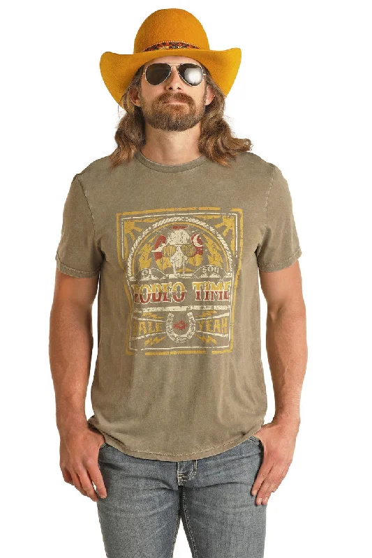 Men's summer fit t-shirt-Men's Rock & Roll Cowboy Dale Brisby T-Shirt #BU21T03094