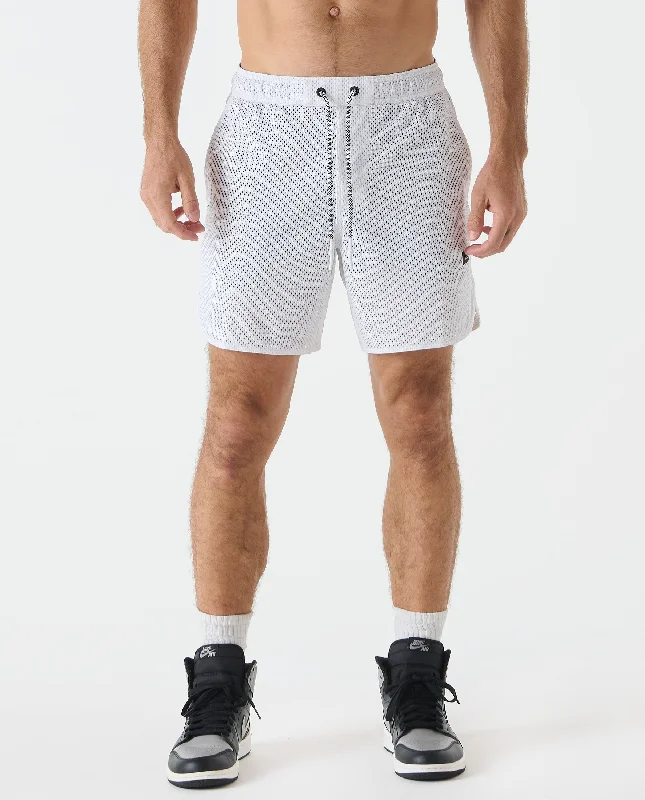 Men's ultra-breathable travel wear shorts-Luka Mesh Short White