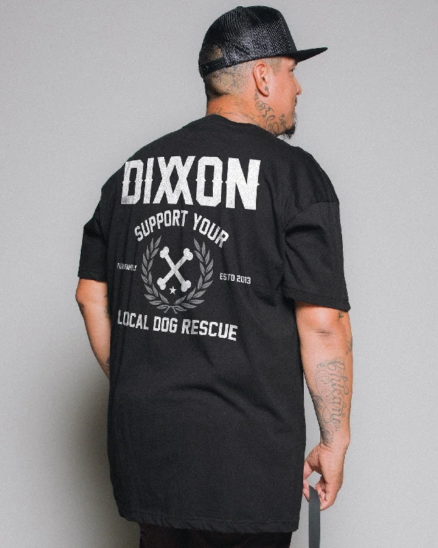 Men's casual streetwear t-shirt-Support Your Local Dog Rescue T-Shirt - Black