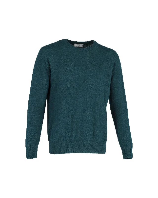 Men's UV protection knitwear-Ami Paris Crewneck Sweater in Green Wool