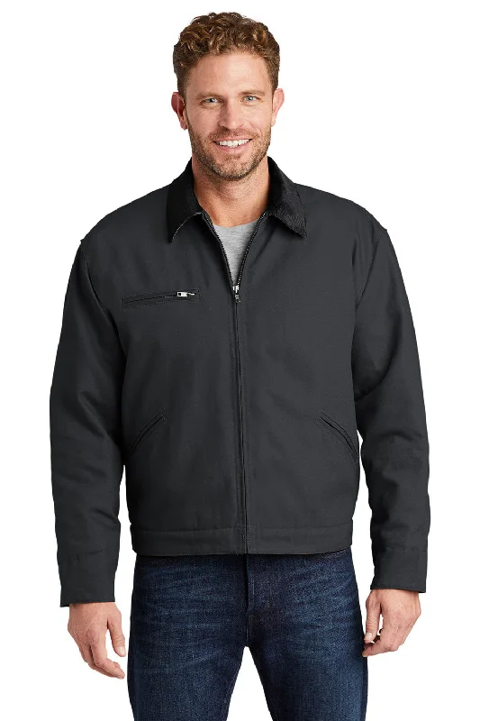 Men's fashionable jacket-CornerStone Mens Duck Cloth Full Zip Jacket - Charcoal Grey