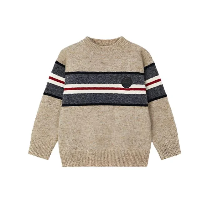 Men's soft sweater-Mini Long Sleeve Striped Sweater