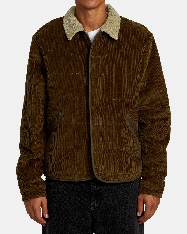 Men's tech-inspired jacket-Surplus Sherpa Puffer Jacket - Chocolate