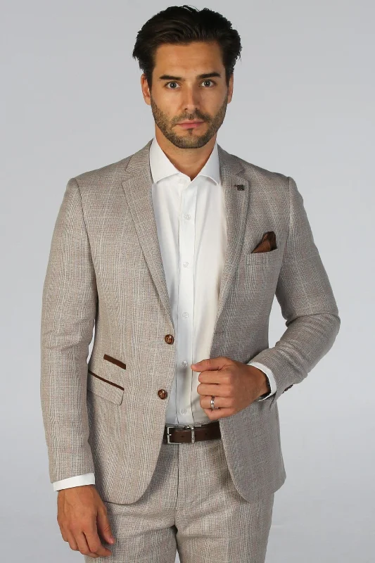 Men's summer jacket-Men's Leo Beige Blazer