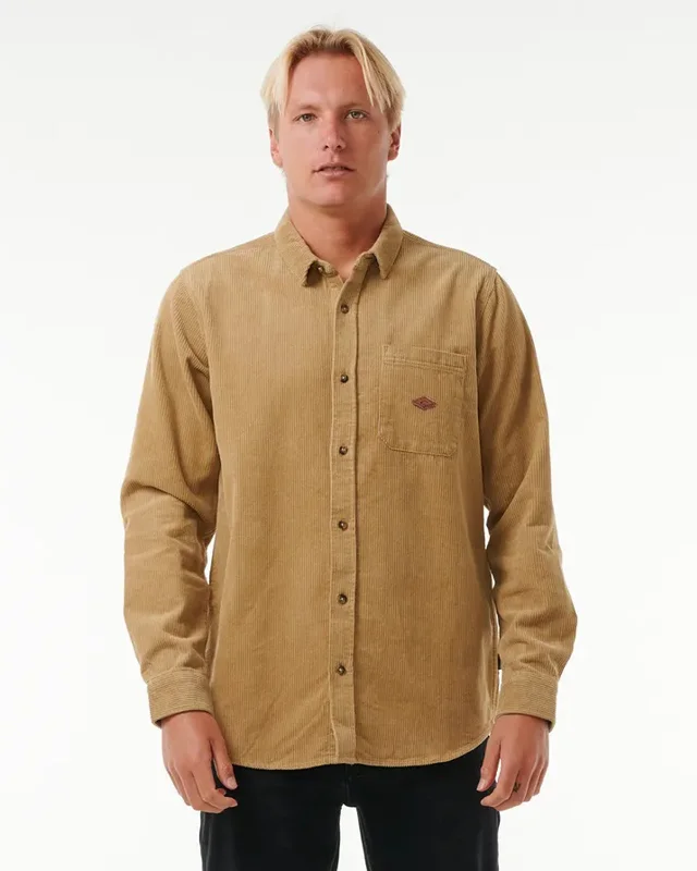 Men's antibacterial gym wear shirt-Classic Surf Cord L/S Shirt