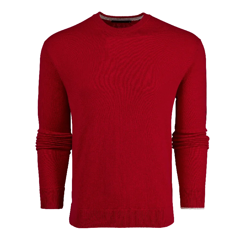 Men's durable sweater-Tomahawk Cashmere Crewneck Sweater (Red Admiral)