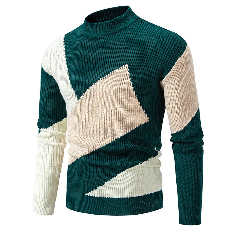 Men's high-end sweater-Sweater Men's Round Neck Multicolor Pullover Sweater