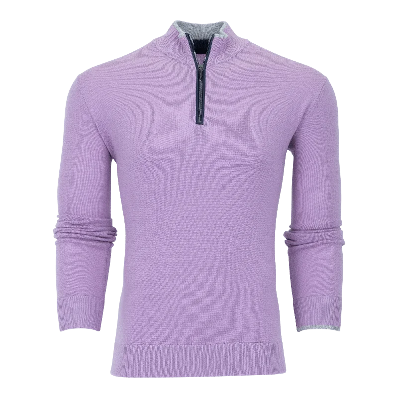 Men's windproof sweater-Sebonack Quarter-Zip Sweater (Willowherb)