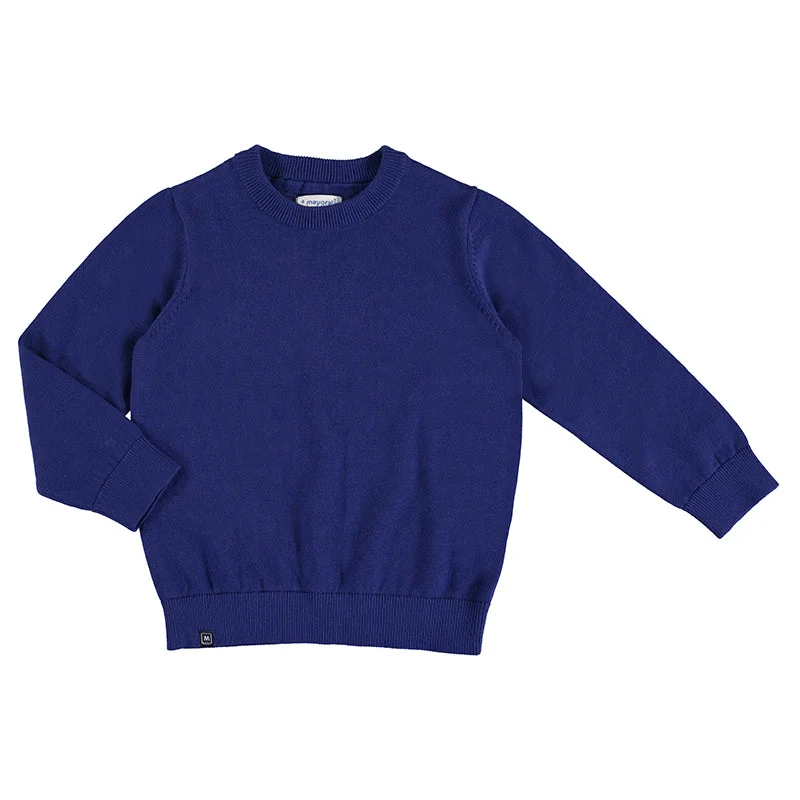 Men's gym sweater-Mayoral Mini Basic Cotton Sweater _Cobalt 323-59