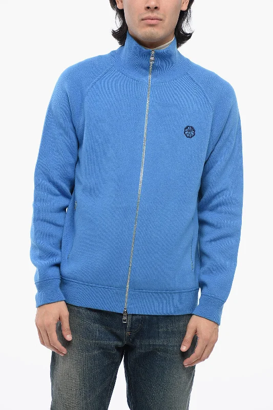 Men's thermal knit-Alexander McQueen Cashmere Cardigan with Embroidered Logo