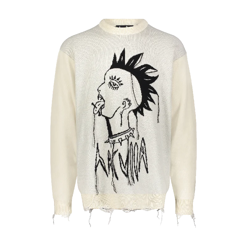 Men's party sweater-HAC PUNK SWEATER OFF WHITE