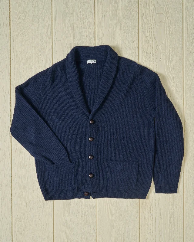 Men's eco-friendly sweater-Chatham Shawl Collar Cardigan in Navy