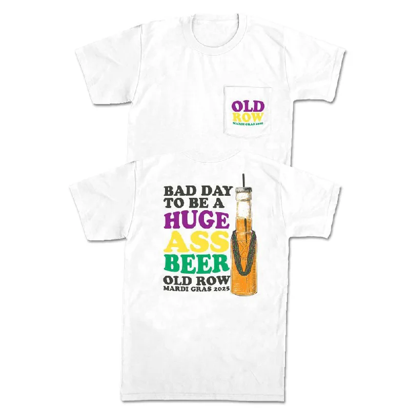 Men's relaxed casual t-shirt-Bad Day To Be A Huge Ass Beer Pocket Tee