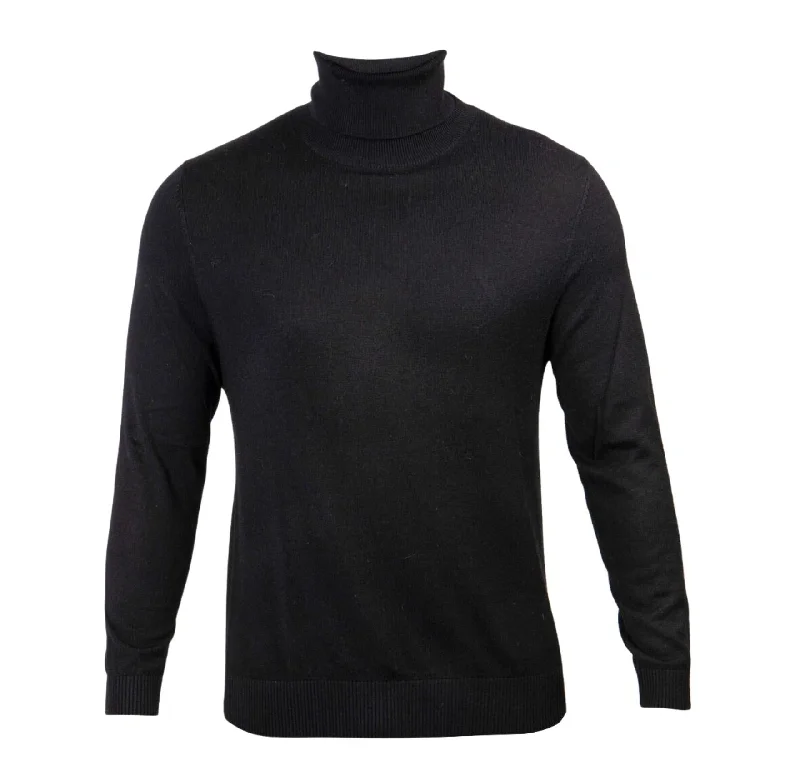 Men's high-performance sweater-Prestige SW-495 T. Neck Sweater - Black