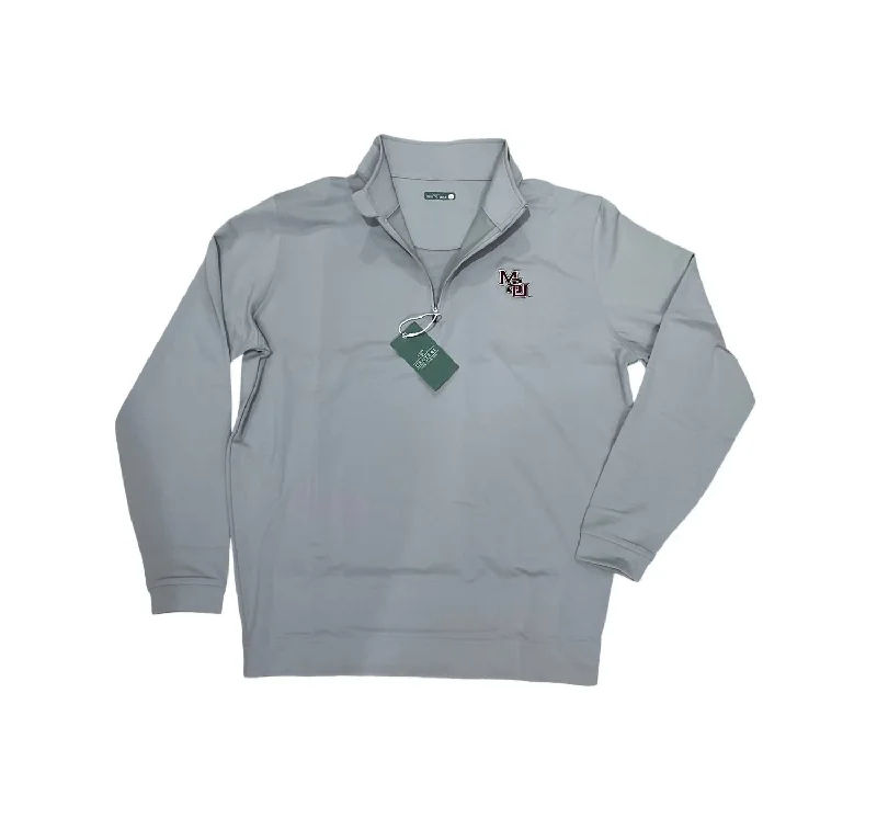 Men's waterproof sweatshirt-Men's Msu Venture Quarter Zip Top In Alloy