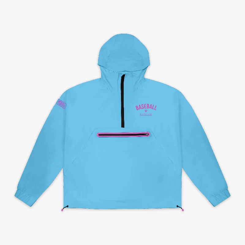 Men's organic jacket-Heritage Premium Youth Windbreaker - Cotton Candy Blue