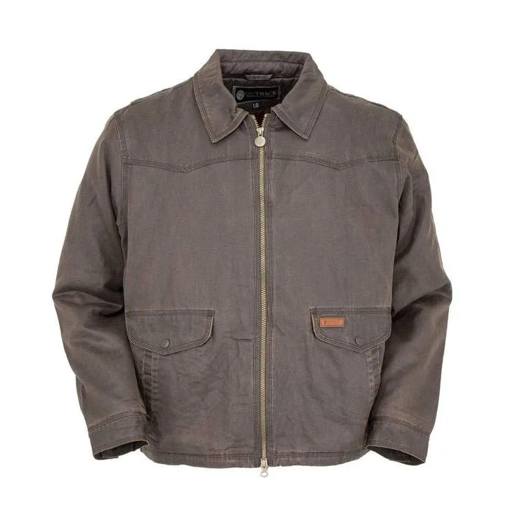 Men's pre-washed jacket-Outback Trading Men's Brown Landsman Jacket